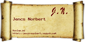 Jencs Norbert névjegykártya