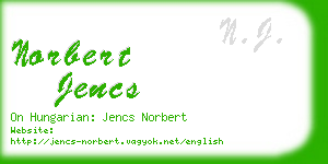 norbert jencs business card